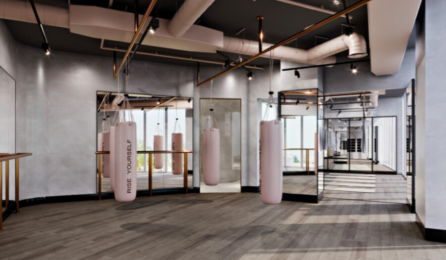 Boxing Area with microcement wall